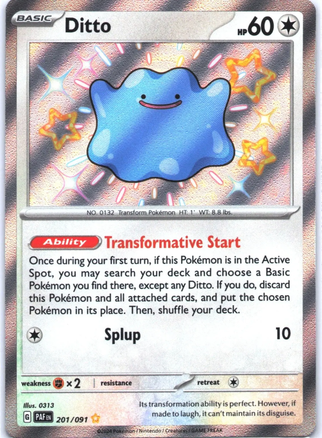 Ditto Shiny Rare 201/091 SV: Paldean Fates PAF