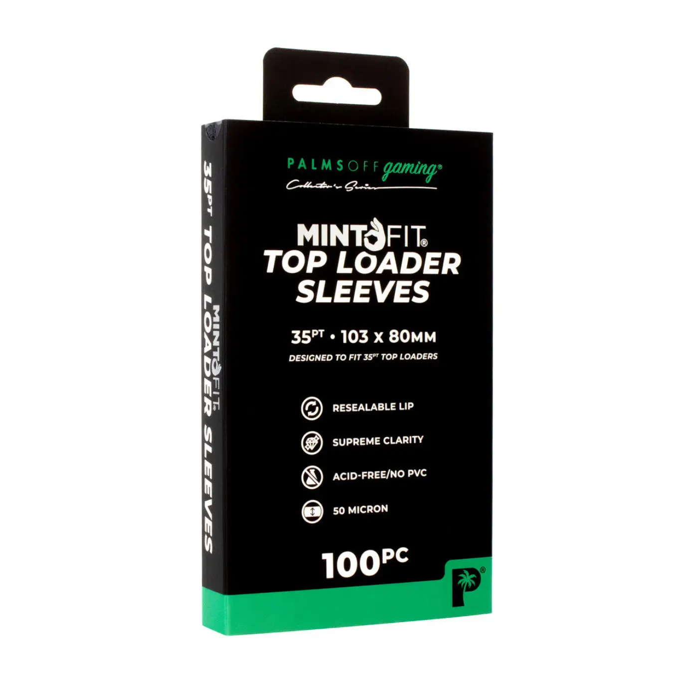 Palms Off Gaming – MintFit Top Loader Sleeves (35pt, 100 Pack)