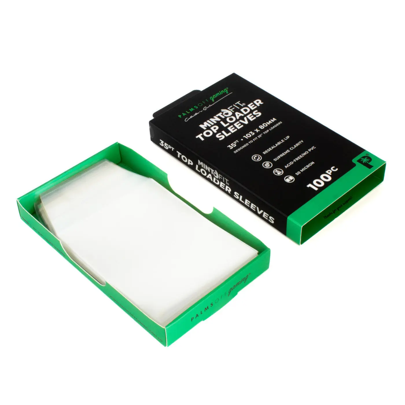 Palms Off Gaming – MintFit Top Loader Sleeves (35pt, 100 Pack) - Image 2