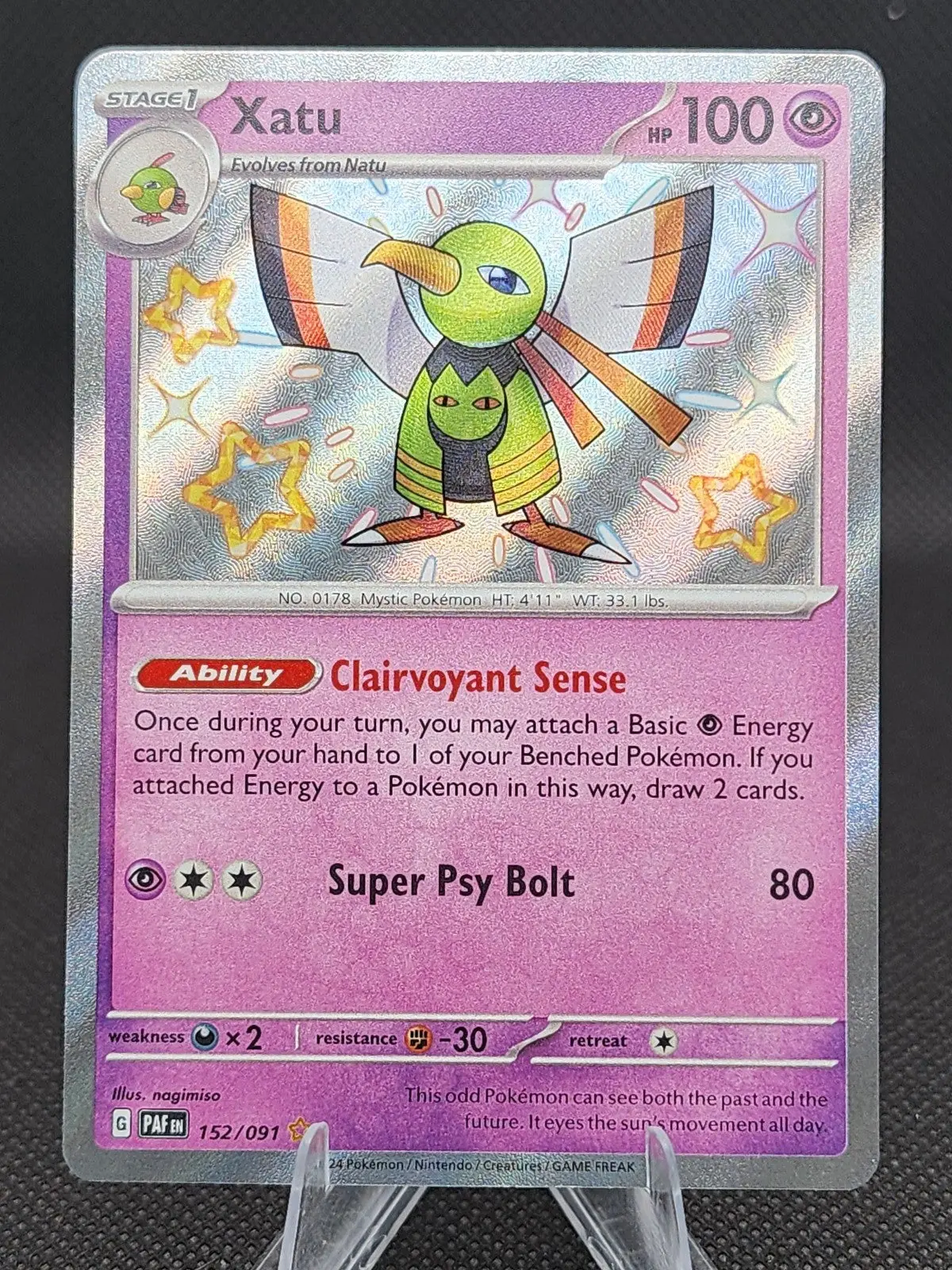 Xatu - Shiny Rare 152/091 SV: Paldean Fates NM